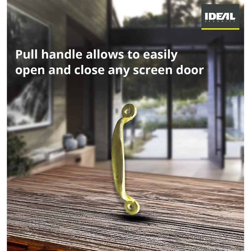 Ideal Security Inc. SK924 Screen Door Pull Handle, Brass Plated