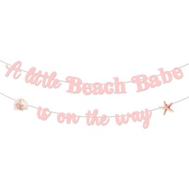 Beach Babe Baby Shower Decorations A Little Beachs Babe is on the Way Banner Beach Themed Newborn Baby Welcome Party for Girls Summer Hawaiian Beach Baby Shower Gender Reveal Decor Supplies