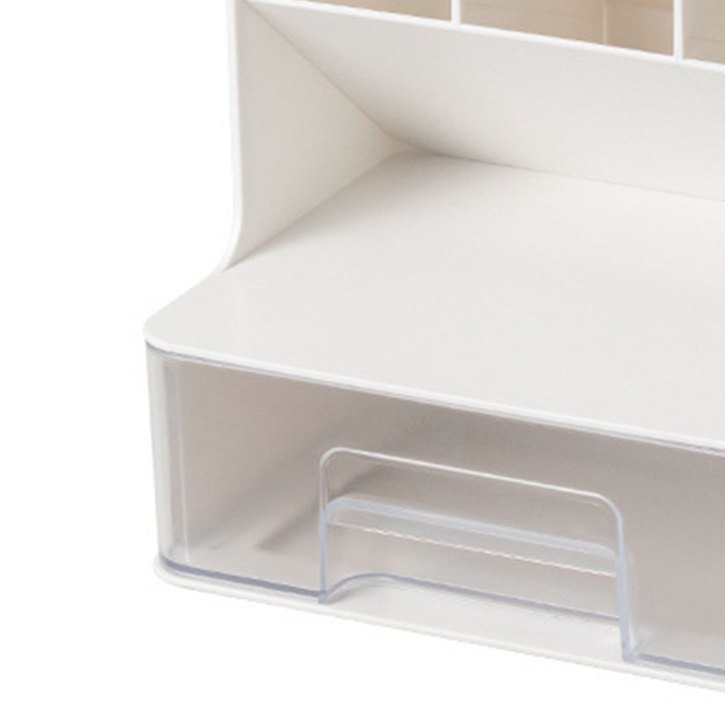 Desktop Storage Box Multi Compartments Pencil Sundry Holder with Drawer