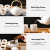 Dujust Japanese Tea Set, White Porcelain Tea Set with 1