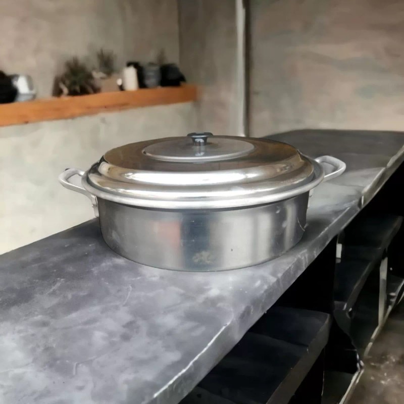 Alumexsan Arrocera Baja De Aluminio De 5 Litros, 28cm De