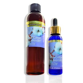 8oz and 2oz Lavender Fragrance Oil Set by Mystic Romance (Two Bottles, one with Dropper) for Ultrasonic Diffuser, Oil Burners, and Potpourri (Pack of 2, Clean Cotton & Lavender)
