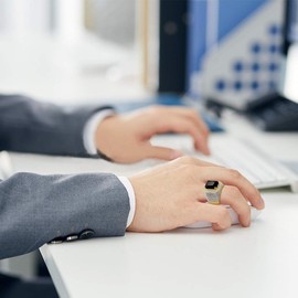 Uloveido Men's Gold Plated Emerald Cut Black Cubic Zirconia Ring Wedding Bands Super Big Black Engagement Rings RA408 (Black,Size Q)