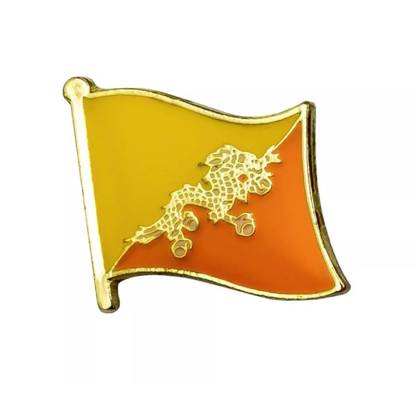 PatchesOhoul Bhutan Flag Lapel Pin - 5/8" x 5/8"