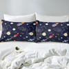 Homemissing Space Rocket Print Fitted Sheet Double Size For Kids