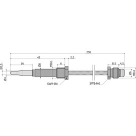 Von Paris Thermoelement 1032 kompatibel mit TRUMA 30050-13900, 30010-33300 passend für S2200/S3002/S5002, M8x1, 250mm lang, OEM