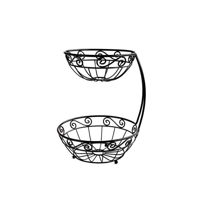 Spectrum 46810　スクロールアーチ型2段式フルーツサーバー　ブラック 1 - Pack ブラック 46810