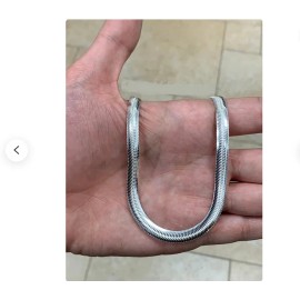 Fashion Jewelry MEN'S 925 STERLING plated SILVER ITALIAN 22" Necklace 6mm SNAKE CHAIN THICK FLAT