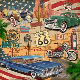 20 Napkins USA Trip | Route 66 | Cars | Vintage Car | America | Vintage 33 x 33 cm