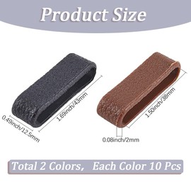 GORGECRAFT 20Pcs Rubber Leather Belt Loop Keepers Ring Buckle Brown Black Replacement Belts Straps Organizer Fixing Holder Stays Retainer Loops for Belt Hold Extra Men Women DIY Craft Accessories