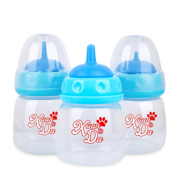 Xuanda Pet Feeding Bottle,3 Pack 60ml Nursing Bottle, 3 Sizes