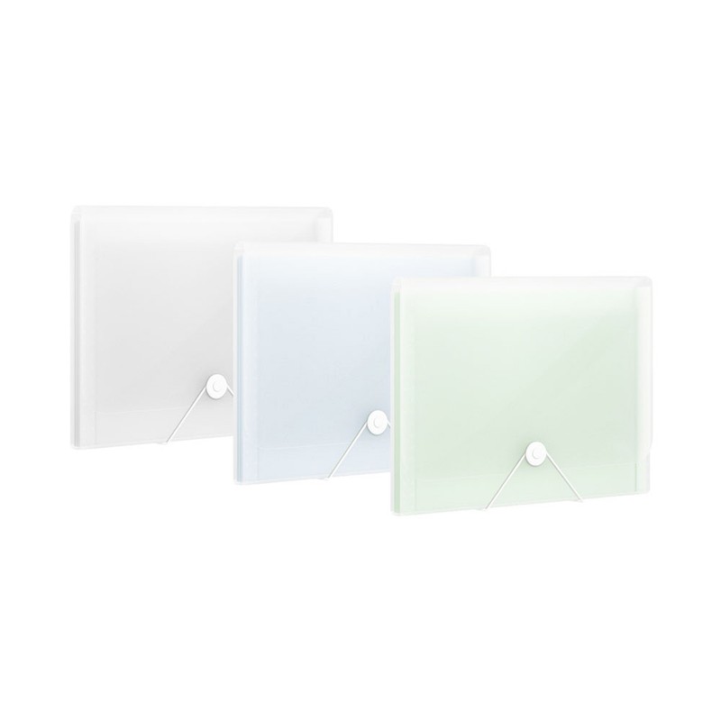 Delhi Deli transparent accordion file 13 spaces transparent green /