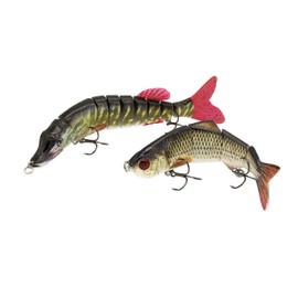PetrisCatch Set of 2 Wobblers + 4 Steel Leaders, 20 cm Pike + 15 cm Roach, Owner Triplets