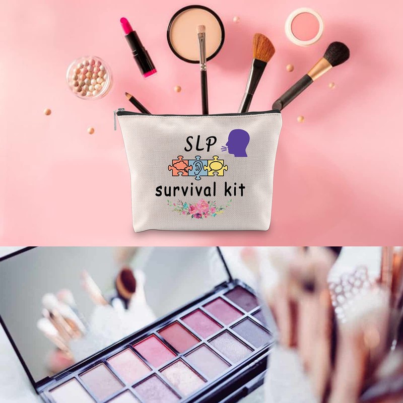 WCGXKO SLP Survival Kit Speech Therapist Gift Zipper Pouch Makeup