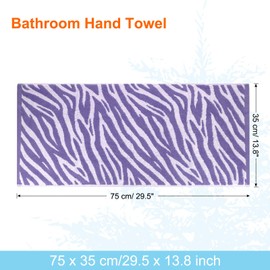 sourcing map 4 Pcs Bathroom Hand Towels Purple Soft Absorbent Face Towels Cotton Wash Cloths 13 x 29 Inch Kitchen Hand Towels for Bathroom Gym Drying Hand Face Hair (Tiger Stripe)