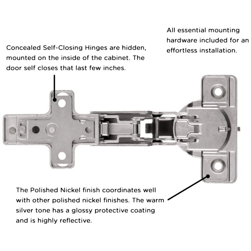 Hickory Hardware HH075224-14 - Full Overlay Concealed Euro Cabinet Door
