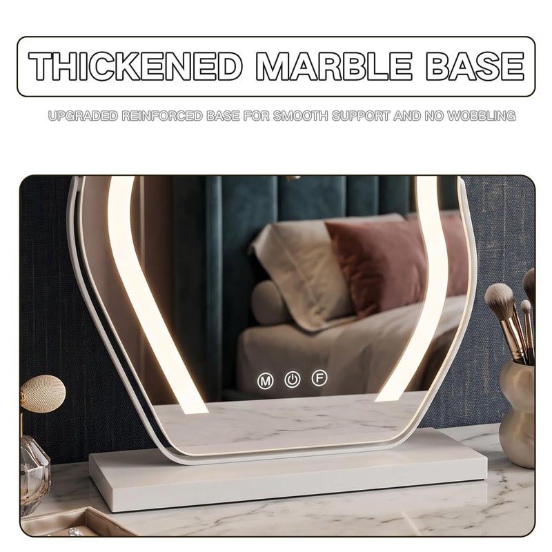 Cloud Makeup Mirror with Lights, 17" LED Vanity Mirror, 3