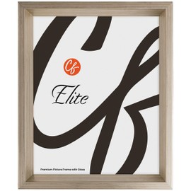 Craig Frames Elite Mirage, 11x14 Picture Frame With Glass, Tarnished Silver