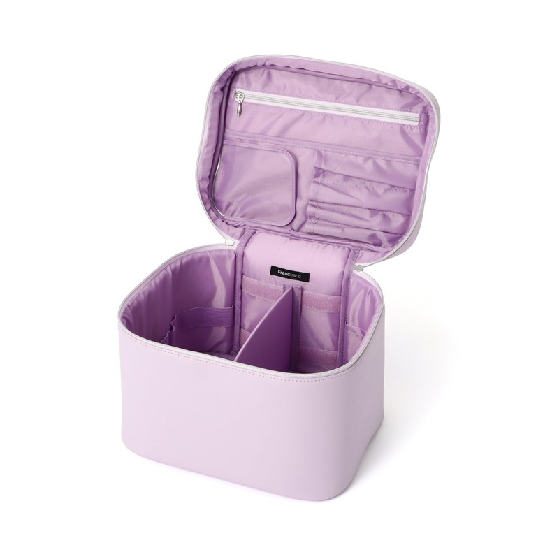 Francfranc French Wave Shape Vanity Pouch, Large, light purple