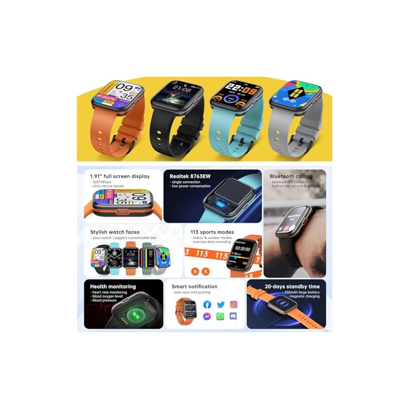 Reloj inteligente, multimodos deportivos con frecuencia cardíaca SpO2, resistente al