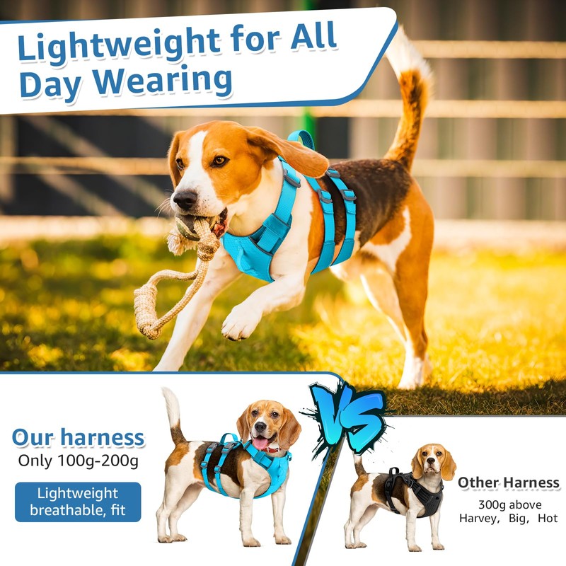 SlowTon No Pull Dog Harness - Lightweight Escape Proof Dog