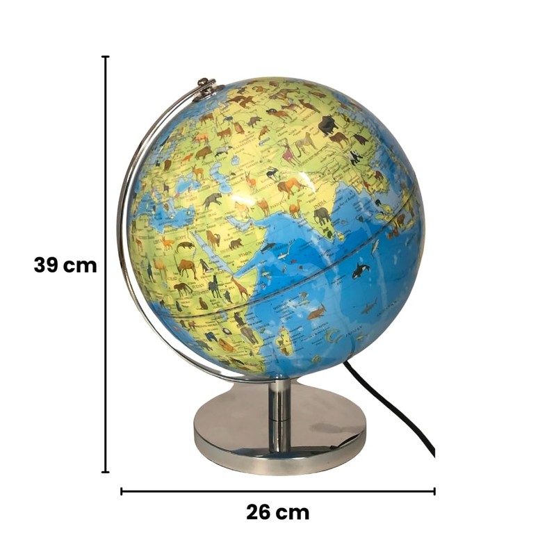 Gleneagles Illuminated Globe for Kids 25cm – Plug-In Light Up