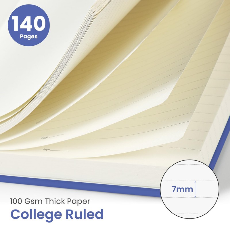 Lined Spiral Journal Notebook for Women & Men, 140 Pages,