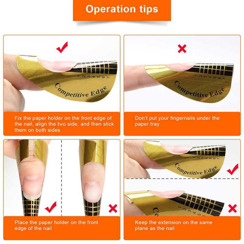 200 PCS Nail Forms for Builder Gel, AHIER Self-adhesive Nail