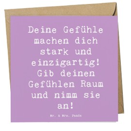 Mr. & Mrs. Panda Deluxe Karte Spruch Emotionen ausdrücken - Geschenk, Gefühle, Selbstakzeptanz, Grußkarte, innere Stärke, Ermutigung, Klappkarte,