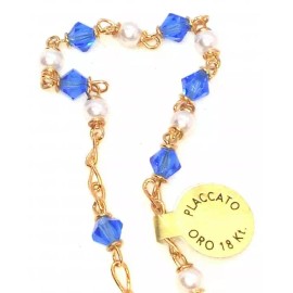 Unbranded 18K Gold-plated Sapphire Crystal - Pearls Bracelet Made in Italy