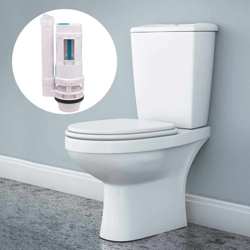 RDEXP White 21cm Height Toilet Bottom Inlet Fill Valve Split