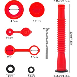 HAOBIN Gas Can Spout Replacement Kit Gas Cans Replacement with Fuel Gun, Vent Cap, Rubber Seal, Auxiliary Floor Cap, Drill for Use with Most 1/2/5/10 Gallon Tanks