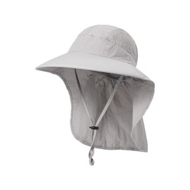 Anseom Sun Hats UV Protection Unisex SPF 50+, Wide Brim Summer Hat, Breathable Sun Hat with Neck Protection, Sun Protection Cap, Hiking Hat, gray, Unit size
