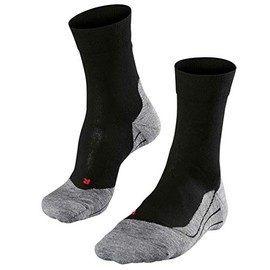 Falke Ladies' RU4 Running Socks – Cotton Blend, 1 Pair, Various colours, UK sizes 2 - 9/35-42, with medium padding, moisture-regulating, quick-drying, cushioning effect - Black Mix
