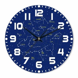 NOMEDOGYIM Starry Sky Wall Clock Milky Way Battery Powered Wall Clock Silent Non Ticking 10 Inch for Living Room, Kitchen, Home,Bathroom, Bedroom