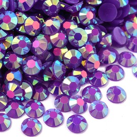 Blinginbox 5000pcs 3mm AB Resin Flatback Rhinestone for Crafting,Flatback Round Jelly Rhinestones Bedazzling Non Hotfix Crystal Gems for Nails Face Makeup Tumblers Mugs DIY Crafts.(Dk.Amethyst AB)