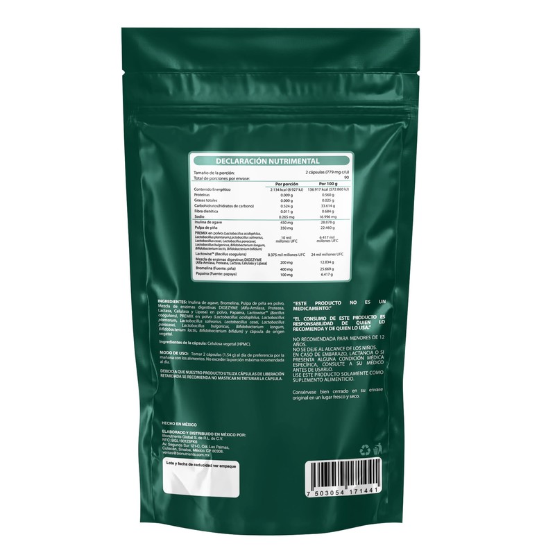 Wellthy Enzimas Digestivas 180 Cápsulas. Reforzado con Prebioticos y Probioticos.