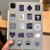 Lydosoco Cool Black Purple Stickers Pack 60Pcs Trendy Aesthetic Stickers