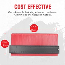 Contour Gauge Profile Tool 6 Inch/14cm, Profile Gauge Duplicator Marking Gauge Woodworking Tool, Laminate Flooring Tools, Precise Copy Irregular Shape Tool(Red)