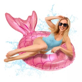 Grupo Carnavallia Inflable Cola Sirena Rosa Salvavidas Flotador Adulto Alberca