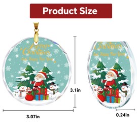 Christmas 2024 Crystal Decoration Hanging Ornament,Shiny Decor for Christmas Tree,Round Crystal Home Decor Xmas Gifts for Christmas Tree Decoration (Santa Claus)