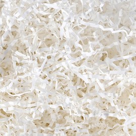 Clucycia 2LB Crinkle Cut Paper Shred Filler For Gift Wrapping Gift Box Bag Filler Decoration Kraft Cut Paper White