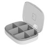 Portable 6-Compartment Checkered Pill Case White 2ea