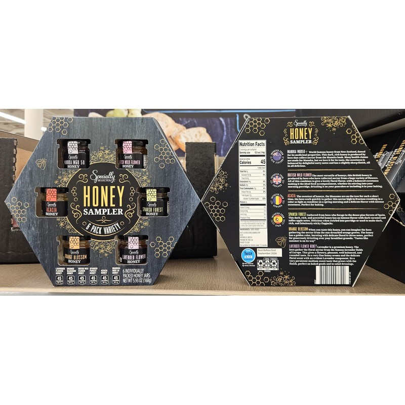 Specially Selected Honey Sampler 6 Pack Variety 5.93oz 168g (Two