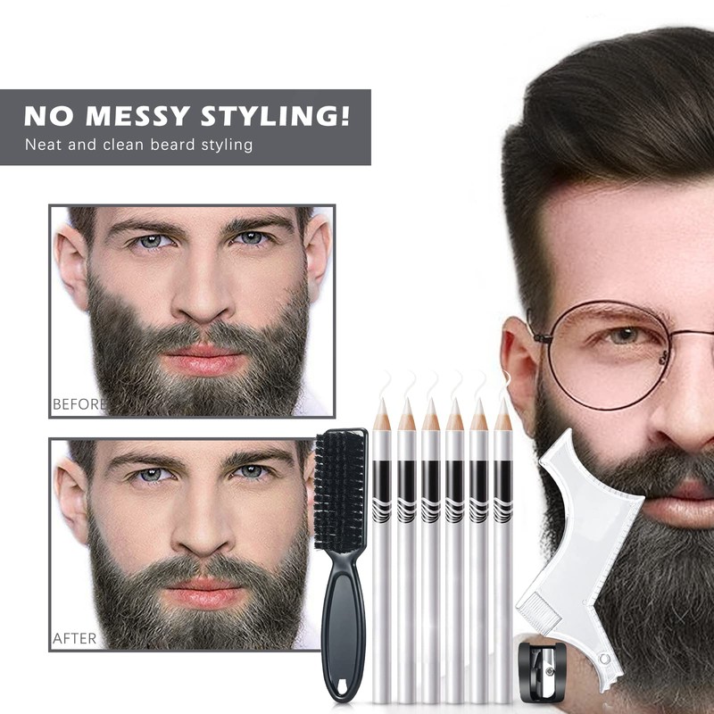NewBang 8 Piece White Barber Pencil Set - Edge Hairline