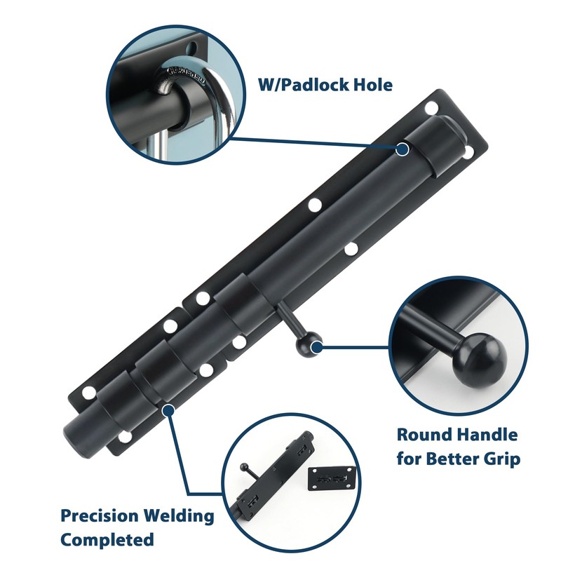 Alise 10 inch Barrel Bolt Latch,Slide Bolt Latch,Heavy Duty Solid