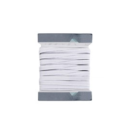 WedDecor 5m Elastic, Flat Elastic Band 6mm Elastic Cord White Earloop Cord Elastic Strap for DIY Sewing Craft, Elastic Stretchy Strap Cord Roll