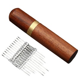 AIMALL Stainless Steel Self-Threading Needles Set, 12/24 Pcs, Darning and Sewing Needles for Leather, Denim, Silk, and More, Easy Threading for Low Vision Users
