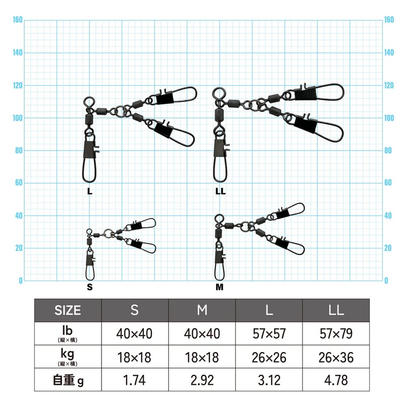 IPPON Octopus Snap Swivels Double, LL Size, 3 Pieces, Set