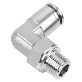 Yoebor Pneumatic Stainless Steel 304 Male Elbow 1/4" OD x 1/8" NPT 90 Degree Push to Connect Tube Fitting 1pc